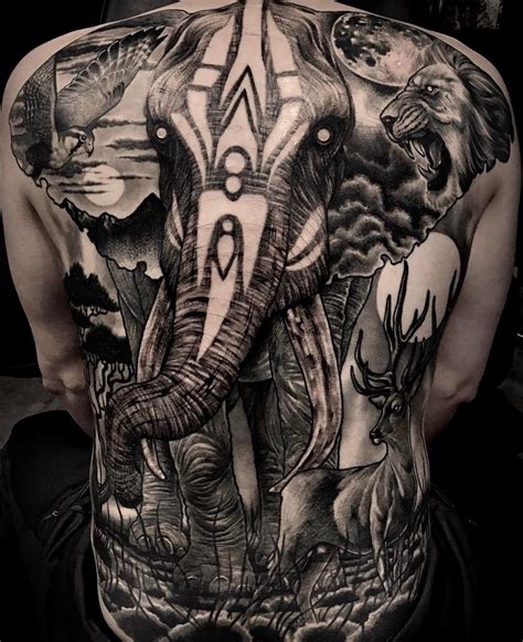 big elephant back tattoo idea back tattoos elephant tattoos