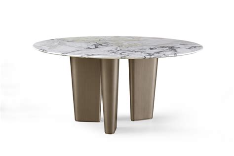 moderner runder esstisch aus marmor otto bodema