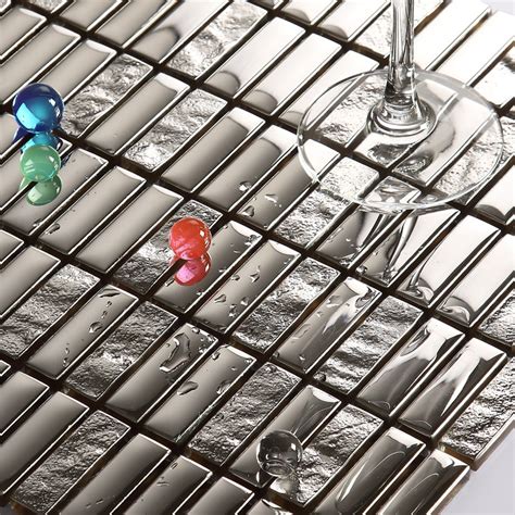 Crystal Glass Tile Brick Strip Kitchen Backsplash Tiles Bathroom Wall