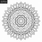 Coloring Mandala Outline Vector Oriental Weave Unusual Meditation Ornament Stress Element Therapy Yoga Anti Decorative Shape Round Flower Poster Pattern sketch template