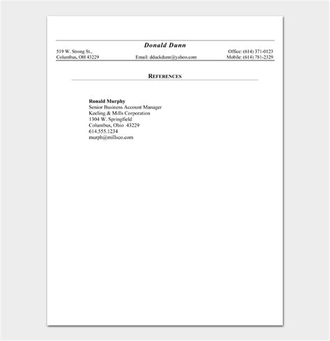 blank reference page sheet templates  examples
