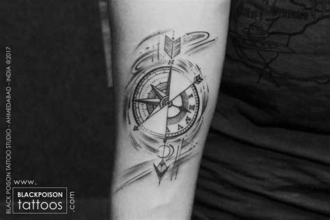 Compass With Arrow Tattoo Compass Tattoos Have Also Repres Flickr