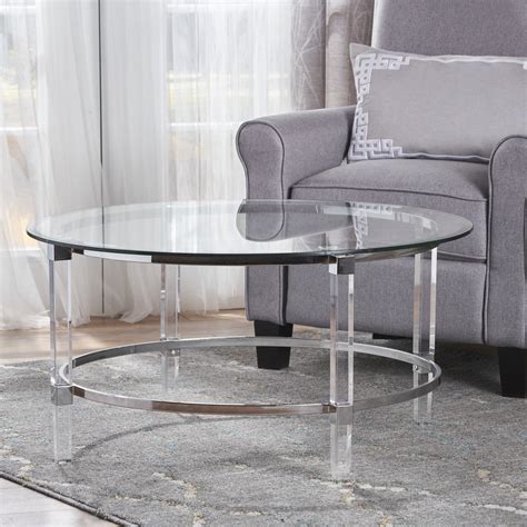 Christopher Knight Home Elowen Round Glass Coffee Table By 35 5 L X