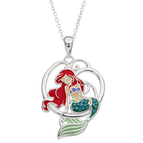 disney   mermaid girls silver plated ariel pendant necklace  chain walmartcom