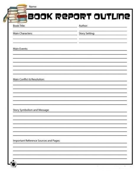 creative writing  book report book report templates grade book