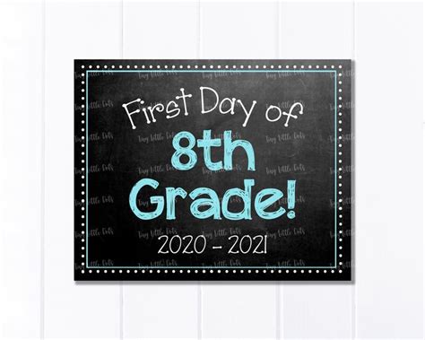 day  school chalkboard sign  grade  day  etsy