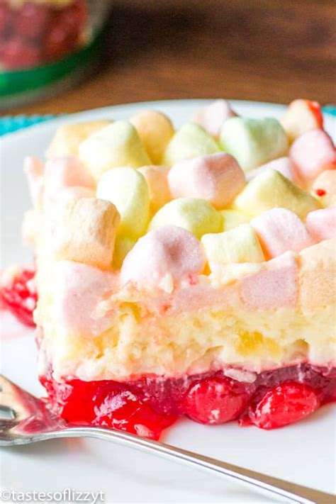 cherry pineapple marshmallow jello salad {layered fruit dessert recipe}