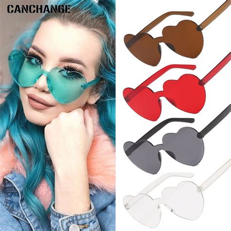 new vacation sexy retro glasses cute lovely heart rimless