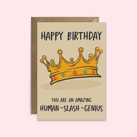 Happy Birthday You Are An Amazing Human Slash Genius Funny Etsy