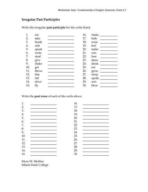 participle verbs worksheets worksheetocom