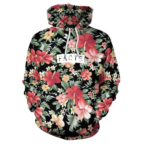 hoodies vintage flower  print hoodies  hat women hoodie loose sweatshirt pullover