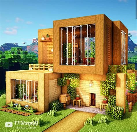 wooden modernhouse minecraft design easy minecraft houses minecraft interior design cute