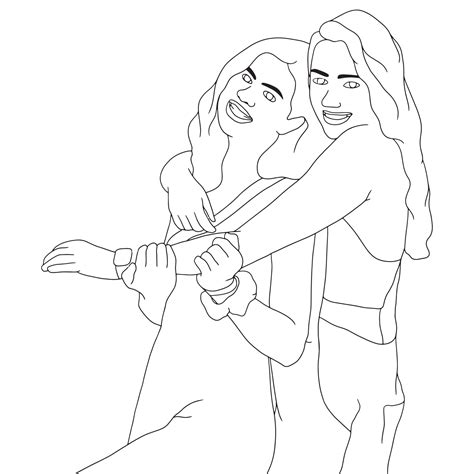 coloring pages  beautiful relationship   girls  friends