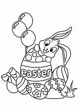 Easter Bunny Coloring Egg Pages Printable Print Rabbit Large Size sketch template