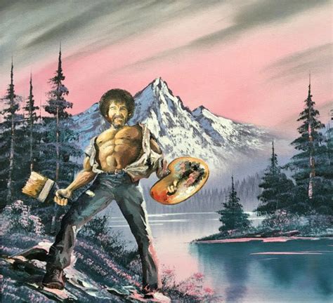 Epic Bob Ross Painting Printed Poster Unique Ts