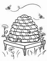 Coloring Hive Pages Bee Beehive Printable Sheet Honey Coloringcafe Bumble Print Nature Clipart Sheets Drawings Button Standard Prints Below Pdf sketch template
