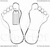 Foot Outline Toe Tag Illustration Clipart Vector Royalty Clip Djart Morgue Footprint Dinosaur Cox Dennis  sketch template