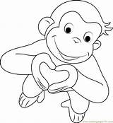 George Curious Coloring Pages Valentines Kids Valentine Heart Printable Color Monkey Tv Colouring Shows Print Cartoon Sheets Bestcoloringpagesforkids Disney Little sketch template