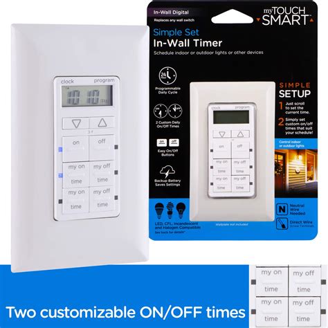 mytouchsmart  wall digital timer  programmable onoff buttons  easy onoff buttons