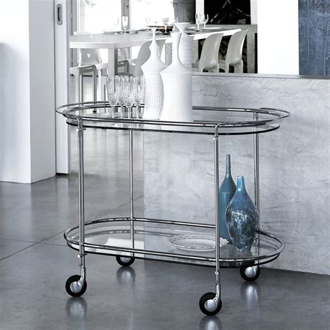 Riki Glass And Metal Trolley By Gallotti And Radice Klarity Glass