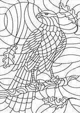 Adultos Vitrail Vidrieras Aigle Colorato Vitraux Glasmalerei Eagle Adulti Malbuch Erwachsene Colorier Justcolor Magnifique Benton sketch template