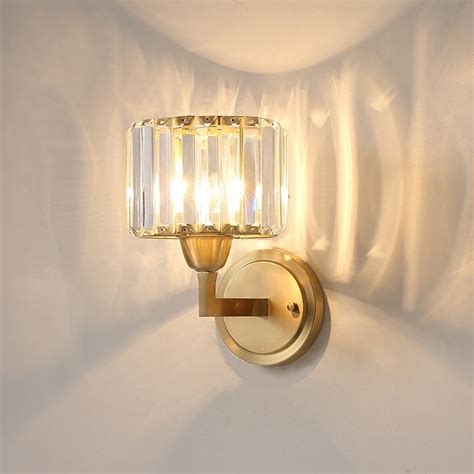 crystal solid brass sconce wall lights vanity lighting mid century
