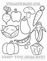 Vegetables sketch template