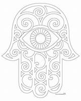 Hamsa Coloring Hand Pages Printable Getcolorings Color sketch template