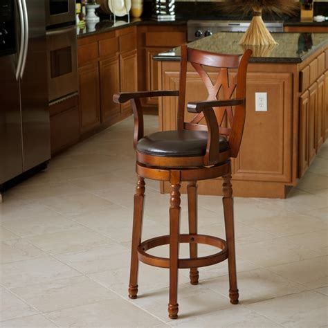 christopher knight home eclipse brown armed swivel barstool