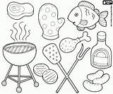 Barbecue Ausmalbilder Kleurplaat Kleurplaten Feestelijke Maaltijd Grillen Jedzenie sketch template