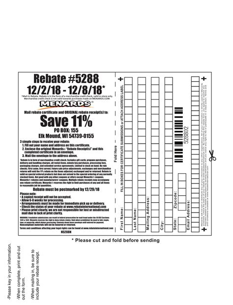 menards rebate form  menardsrebate formcom