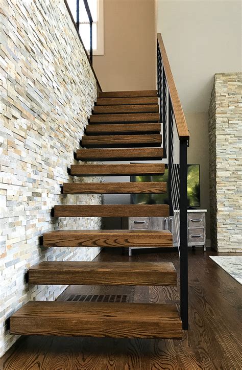 cantilevered stairs  cable railing shelton ct keuka studios