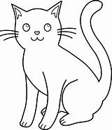 Cat Coloring Line Kitty Gato Clip Cute Sweetclipart Salvo sketch template