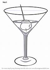 Martini Drawing Draw Drinks Step Dibujo Tutorials Line Clipart Wine Drawingtutorials101 Clip Dibujos Cocteles Learn Food Barman sketch template