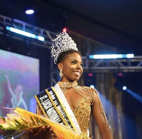 Ernest Hilaire Congratulates Xenia Douglas Saint Lucia Carnival Queen