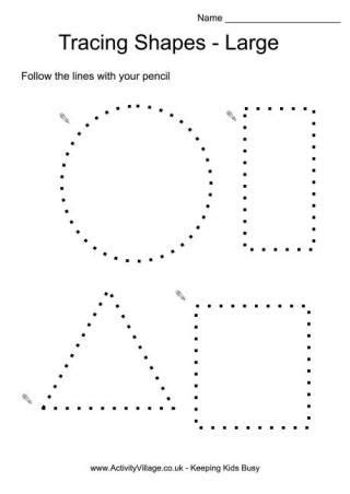tracing shapes large tracing pages  lots  printables