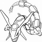 Pokemon Coloring Legendary Rayquaza Pages Printable Mega sketch template