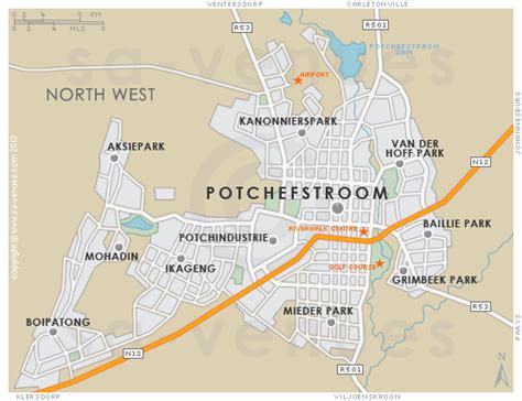 potchefstroom south africa map  map