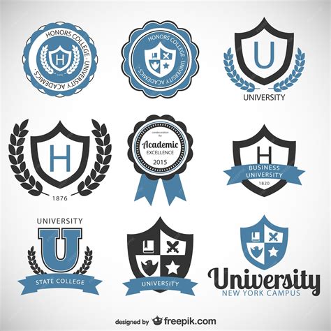 vector university  college badges