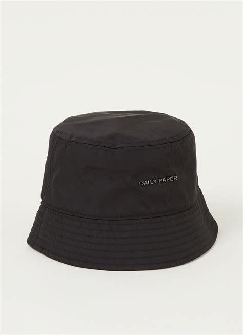 daily paper  bucket hoed met logo zwart de bijenkorf