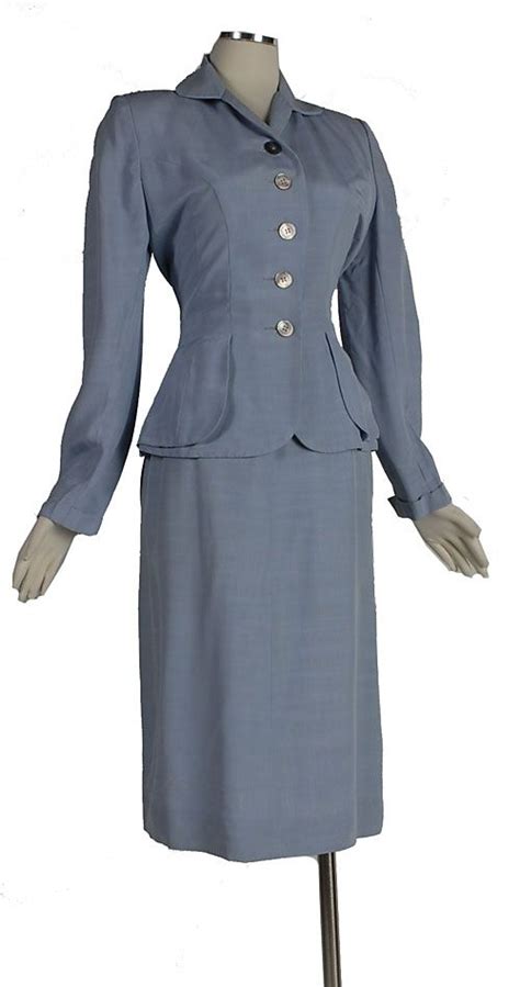 womens suits 1940s vintage 1940s pale blue hourglass summer suit with mop button and great