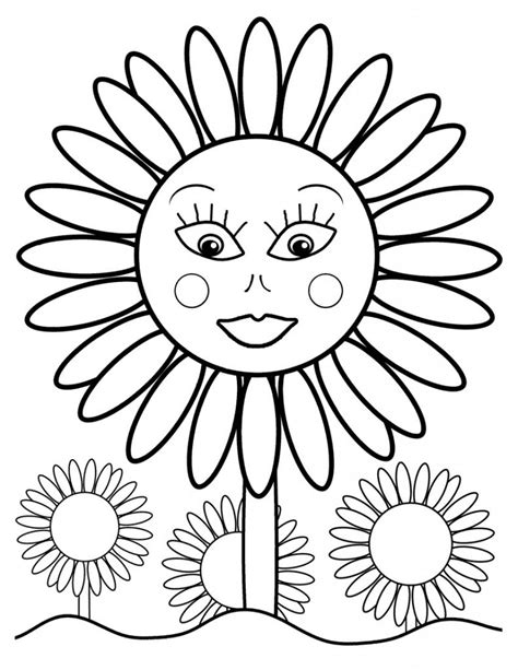 printable sunflower coloring pages  kids