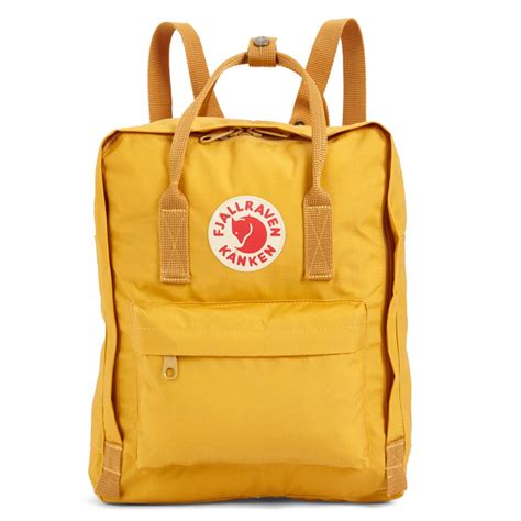 kanken backpack  yellow  burgundy