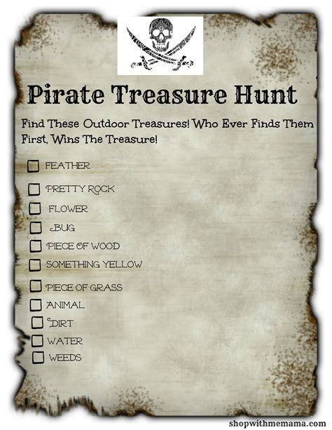 pirate treasure hunt digital file scavenger hunt pirate party treasure