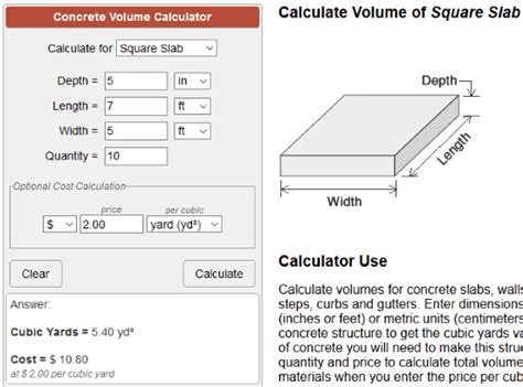 calculate yards of concrete