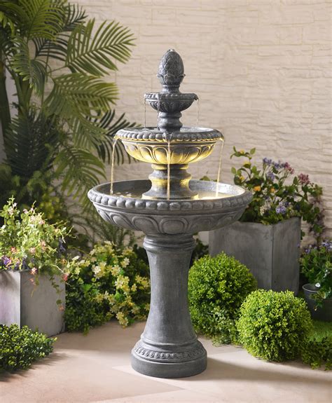 outdoor floor water fountain  high  tiered  yard garden