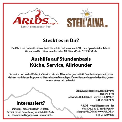 job aushilfe auf stundenbasis arlos hotel restaurant bar