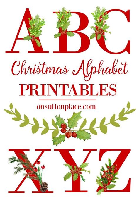 christmas alphabet printables  sutton place christmas alphabet