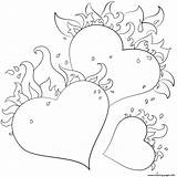 Coloring Hearts Pages Flames Heart Printable Flame Drawing Flaming Valentine Adult Adults Kids Color Print Drawings Draw sketch template