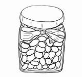 Bean Coloring Jelly Jar Drawing Beans Coffee Empty Getdrawings Baked Fish Getcolorings Printable Pages sketch template